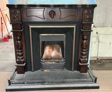 Fireplace and glass doors