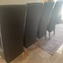 4 dark brown dining room chairs & 4 stretch covers Image 3
