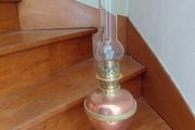 vintage French copper/brass oil lamp