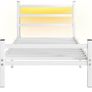Single Bed Frame with Headboard & LED Lights,Heavy Duty Metal Platform Bed Frame with Charging Station Image 2