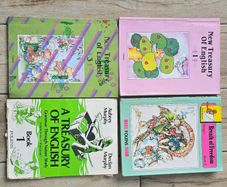 4 x Vintage Folens English National Primary School Books  Busy Beaver Treasuary of English Workbooks Old Used