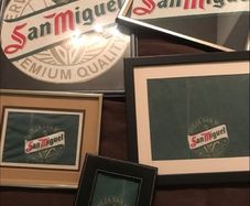 Framed San Miguel Linen Bar Signs