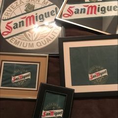 Framed San Miguel Linen Bar Signs