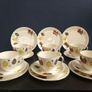 Fabulous Set of Six Mid Century Modern Alfred Meakin Teaset Trios "Gay Fantasy" Pattern from the 1950's Image 3