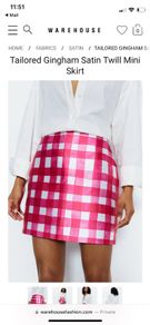 Warehouse pink & white skirt