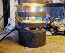 Handcrafted livewood tiered lamp