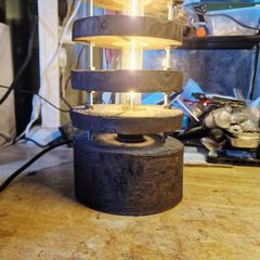 Handcrafted livewood tiered lamp