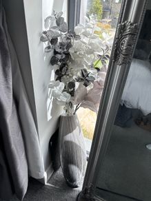 Tall Grey Marble Vase