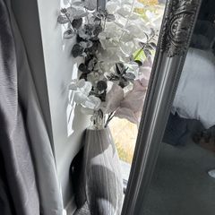 Tall Grey Marble Vase