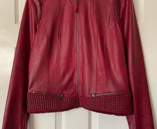 Eva Kayan Burgundy Fitted Jacket - Size 42