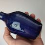 272 - Vintage 1950s Cobalt Blue Glazed Stoneware Decorative Collectible Display Furniture Cream Bottle Image 2