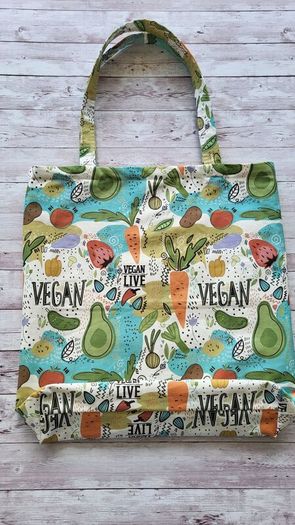 Handmade Tote Bags "Vegan " and "Citrus "