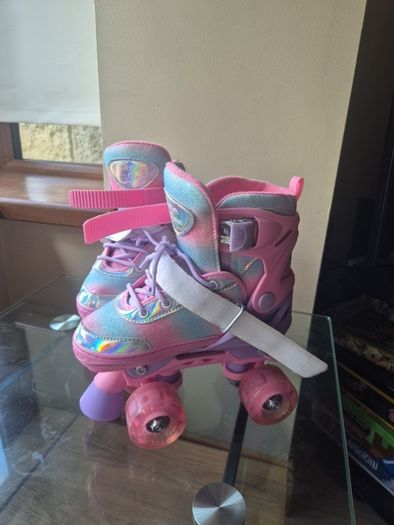 Glitter Light Up Glow Roller Skates Adjustable Size 13-2 as new