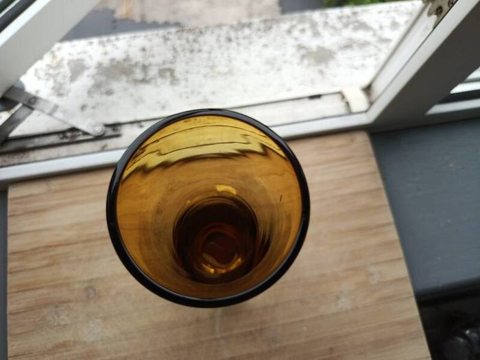 Mid Century Amber Glass Vase Bo Borgstrom Aseda