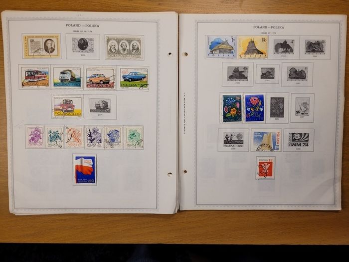 Poland 1946 -1983  Minkus Stamp album pages partially filled