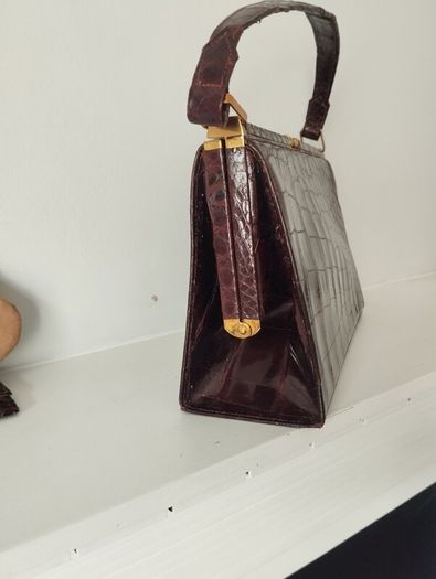 real crocodile leather vintage bag