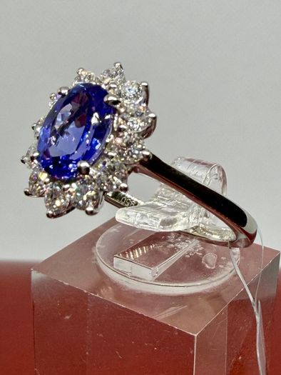 Diamond 950 Platinum AAA Tanzanite & Lab Grown Diamond