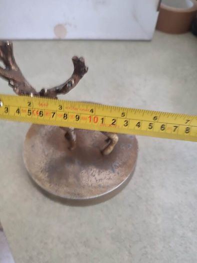 Vintage Brass effect Deer on circle base.
