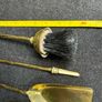Vintage Brass Fireplace Tool Set. Tongs broken Image 9