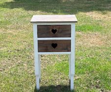 Rustic Bedside Table with Two Drawers