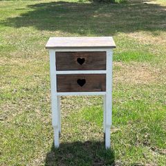 Rustic Bedside Table with Two Drawers