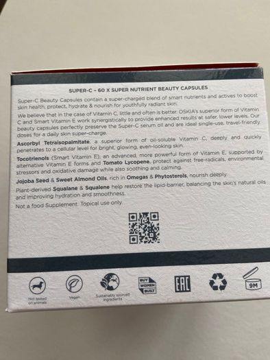 Oskia super c smart nutrient beauty capsules