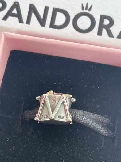 Pandora Two Tone Drummer Charm with 14k Gold Drum Sticks