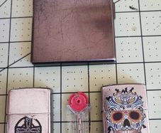 Old Zippos, Zippo flints, and a steel smokes case