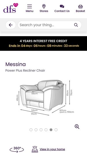 DFS MESSINA Corner power sofa & single power chair