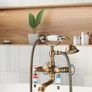 Antique Brass Bathtub Faucet with Hand Shower Taps Image 3