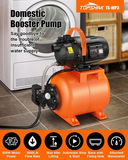 BRAND NEW 3600 L/h 800W Pressure Pump Water Pressure Booster Pump Unit For Home EU