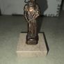 Copper Sacred art statue of Saint Francis of Assisi on marble plinth. Image 2