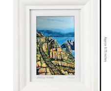 Skellig Michael, A6 framed print by artist Helen Mathews
