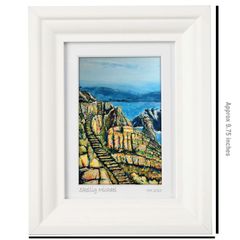 Skellig Michael, A6 framed print by artist Helen Mathews
