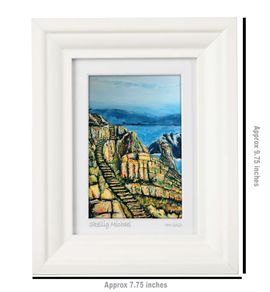 Skellig Michael, A6 framed print by artist Helen Mathews