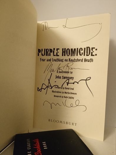 Purple Homicide; Fear and Loathing on Knutsfort Heath by John Sweeney (Signed by the Authors) (HQ373)