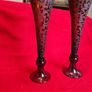 Pair of Ruby Red Glass Trumpet Vases Image 2
