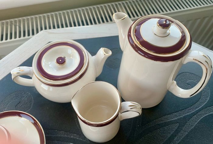 Mid Century Alfred Meakin Demitasse Set, 15 Piece English Coffee Service, 1950s