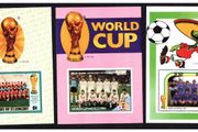 1986 St Vincent 6 Miniature sheet (Argentina, Portugal, Mexico, Russia, Spain, Uruguay) featuring teams for Mexico Football (FIFA) World Cup 86