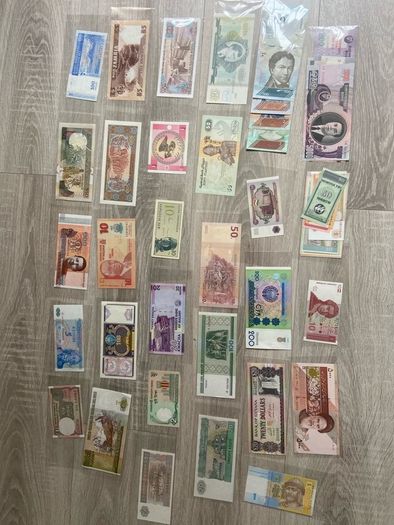 52PCS Notes From 28 Countries Real Banknotes New UNC