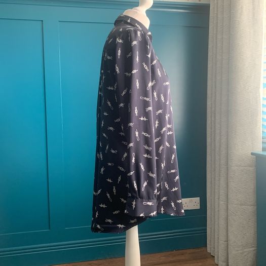Zara navy & white blouse with knot detail. Oversized. Size S