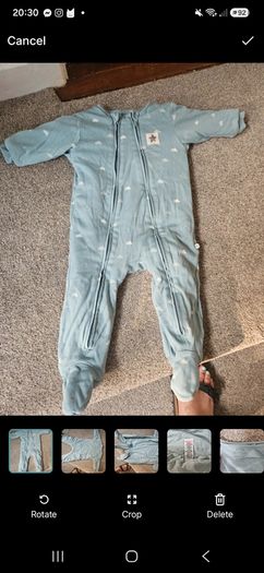 Blue 2.5 TOG Wadded Baby Sleepsuit