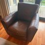 brown leather couch and chair Image 3