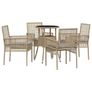 Garden Dining Set 5 pcs Grey Poly rattan Image 2
