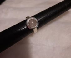 vintage sterling silver rose quartz ring