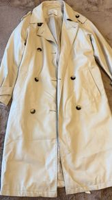 Stradivarius Faux Leather Ivory Trench Coat - Size S, but fits mine M/L (EU 36-38)