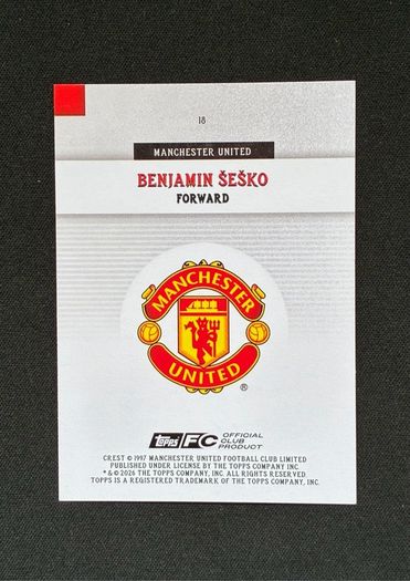 Benjamin Sesko /199 2025-26 Topps Manchester United Team Set #18