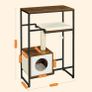 Cat scratching post, cat tree, 2-in-1 furniture, vintage brown Image 4