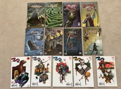 Marvel comics 1-8 1602 by Gaiman and 1-5 1602 new world by Pak complete series