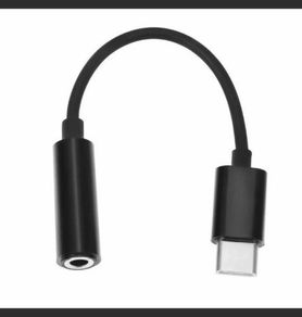 USB-C Type C To 3.5mm Audio Aux Headphone Jack Cable Adapter BLACK
